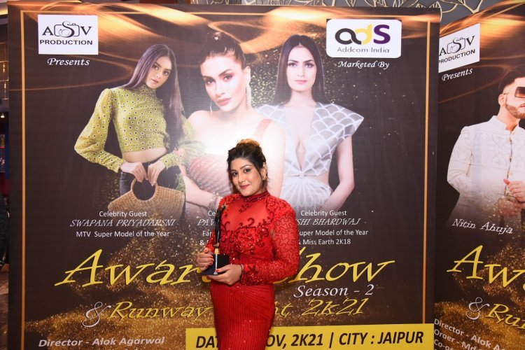 Jaipur's supermodel and actress Harshil Kalia awarded as a Most Promising Face of the Year